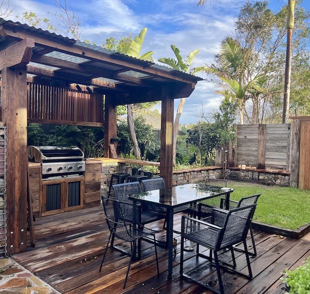 BBQ and deck dining area